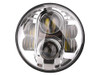 Britpart Lynx Eye LED Headlamp Pair Right Hand Drive 7-inch Round DOT & E-Marked - DA6282, front view of the LED headlamp for Defender with dual round LED projectors and reflective housing.