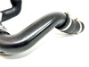 Direct Replacement Intercooler to Manifold Turbo Hose for Freelander 2.2TD TD4, black rubber turbo hose with metal clamps on white background.