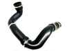 Direct Replacement Intercooler to Manifold Turbo Hose for Freelander 2.2TD TD4, black rubber automotive hose with metal clamps.
