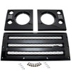 Britpart XS Facelift Kit, Gloss Black Grilles & Mirrors with Silver Mesh for Defender, includes black grille with silver mesh and two black mirror covers with silver mesh for Range Rover Defender. Britpart XS Facelift Kit, Gloss Black Grilles & Mirrors with Silver Mesh for Defender, includes black grille with silver mesh and two black mirror covers with silver mesh for Range Rover Defender.