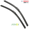 BOSCH Aerotwin Retrofit Flat Blade Wiper Blade Set, black wiper blades with 550/530mm size for automotive windshield cleaning.