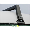 Britpart Roof Rack Bar Load Carrier & Light Mounting Bar for Defender, close-up view of black metal roof rack bar mounted on vehicle with bolts Britpart Roof Rack Bar Load Carrier & Light Mounting Bar for Defender, close-up view of black metal roof rack bar mounted on vehicle with bolts