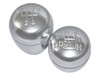 Britpart Alloy Gear Lever Knob Set LT77 for Defender, silver gear shift knob set for manual transmission with engraved shift pattern and four-wheel drive control symbols. Britpart Alloy Gear Lever Knob Set LT77 for Defender, silver gear shift knob set for manual transmission with engraved shift pattern and four-wheel drive control symbols.