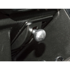 Britpart Silver Aluminium Interior Vent Knob for Defender, close-up of the silver metallic knob in a vehicle interior.