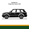 OEM Parts Range Rover Sport L320 Detachable Tow Bar Swan Neck Tow Ball, black tow hitch with green locking mechanism and towing ball for vehicle towing needs.