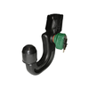 OEM Parts Range Rover Sport L320 Detachable Tow Bar Swan Neck Tow Ball, black tow hitch with green locking mechanism and towing ball for vehicle towing needs.