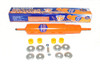 Britpart CELLULAR DYNAMIC Front Shock Absorber Plus 50mm for Defender, orange shock absorber with mounting hardware and yellow bump stops, new and unused. Britpart CELLULAR DYNAMIC Front Shock Absorber Plus 50mm for Defender, orange shock absorber with mounting hardware and yellow bump stops, new and unused.