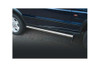 Direct Replacement Stainless Steel Side Steps for Discovery 2, side view of stainless steel running boards installed on a dark blue Discovery 2 SUV. Direct Replacement Stainless Steel Side Steps for Discovery 2, side view of stainless steel running boards installed on a dark blue Discovery 2 SUV.