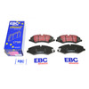 EBC Brakes Front Brake Pads EBC Ultimax for Discovery 4, 2-piece brake pads with brake-in coating and packaging box.