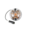 WIPAC  LED Clear Rear Indicator Light for Defender - LR048187, round transparent vehicle indicator with wiring connector.