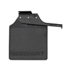 Direct Replacement Rear Left Mudflap with Bracket for Defender 110/130 1986-2016 | LR055334, black mudflap with mounting bracket and diagonal tread pattern.