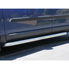 Britpart Stainless Steel Side Sill Protection Tubes for Discovery 4, side view of the vehicle's side sill with chrome protective tubes installed.