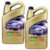 Product: Direct Replacement Engine Service Filter Kit & 5W30 ROCK Synthesis F Synthetic Oil for Discovery 2 Td5, image of two golden oil bottles with car and oil label designs on the front.