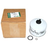 Genuine Land Rover Diesel Fuel Filter for Discovery 3, Discovery 4, and Range Rover Sport | LR009705, image of the fuel filter sitting next to its packaging and O-rings.
