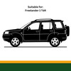Direct Replacement Front Left Driveshaft with CV Joints for Freelander 1 Td4, a car part with black rubber boots and metal components for vehicle drivetrain repair.