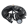 BRITPARTXS Portable 12 V Double-Pump Air Compressor for 4×4 Use | DA2392XS, black coiled air compressor with pressure gauge for inflating tires.