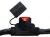 BRITPARTXS Portable 12 V Double-Pump Air Compressor for 4×4 Use, close-up of the compact air compressor with dual pumps and connected power cables.