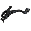 BritpartXS Lower Left Suspension Arm for Front, black car suspension control arm with mounting points and bushings.