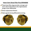 Heavy duty brass filler plugs ERR4686B close up with O ring seals