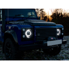 7 inch LED halo headlight kit for Defender plug and play upgrade RHD beam pattern
