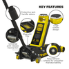 Premier Low Profile Trolley Jack with Rocket Lift 3 Tonne - Yellow