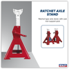 Auto Rise Ratchet Axle Stands (Pair) 3 Tonne Capacity per Stand