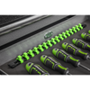 Premier Socket Retaining Rail with 16 Clips 3/8"Sq Drive - Hi-Vis Green