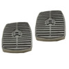 Product: Direct Replacement Brake & Clutch Pedal Rubbers x2 for Discovery 1 & 2, image of two black rubber pedal covers with grooves and letter R in the centre, designed for vehicle brakes and clutch pedals.