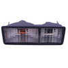 Direct Replacement Clear Rear Bumper Light Kit for Discovery 1, front view of clear LED rear bumper light with black rubber trim.