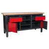 Workbench with 2 Drawers, 2 Cupboards & Open Storage