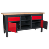 Workbench with 2 Drawers, 2 Cupboards & Open Storage