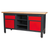 Workbench with 2 Drawers, 2 Cupboards & Open Storage