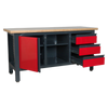 Workbench with 3 Drawers, 1 Cupboard & Open Storage