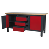 Workbench with 3 Drawers & 2 Cupboards