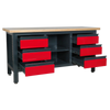 Workbench with 6 Drawers & Open Storage
