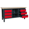 Workbench with 6 Drawers & Open Storage