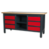 Workbench with 6 Drawers & Open Storage