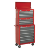American PRO® Topchest 6 Drawer - Red/Grey