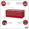 American PRO® Mid-Box Tool Chest 3 Drawer - Red