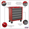 American PRO® Rollcab 5 Drawer - Red/Grey