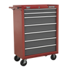 American PRO® Rollcab 7 Drawer - Red/Grey