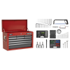 American PRO® Topchest 9 Drawer with 205pc Tool Kit - Red/Grey