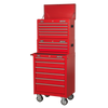 American PRO® Topchest, Mid-Box Tool Chest & Rollcab Stack 14 Drawer - Red