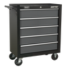American PRO® Rollcab 5 Drawer - Black/Grey