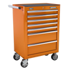 Superline PRO® Rollcab 7 Drawer - Orange