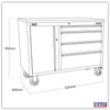 Mobile Stainless Steel Tool Cabinet 4 Drawer