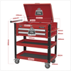 Superline PRO® Heavy-Duty Mobile Tool & Parts Trolley with Lockable Top & 2 Drawers - Red
