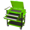 Superline PRO® Heavy-Duty Mobile Tool & Parts Trolley with Lockable Top & 2 Drawers - Green