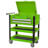Superline PRO® Heavy-Duty Mobile Tool & Parts Trolley with Lockable Top & 2 Drawers - Green