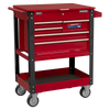 Superline PRO® Heavy-Duty Mobile Tool & Parts Trolley with 5 Drawers & Lockable Top